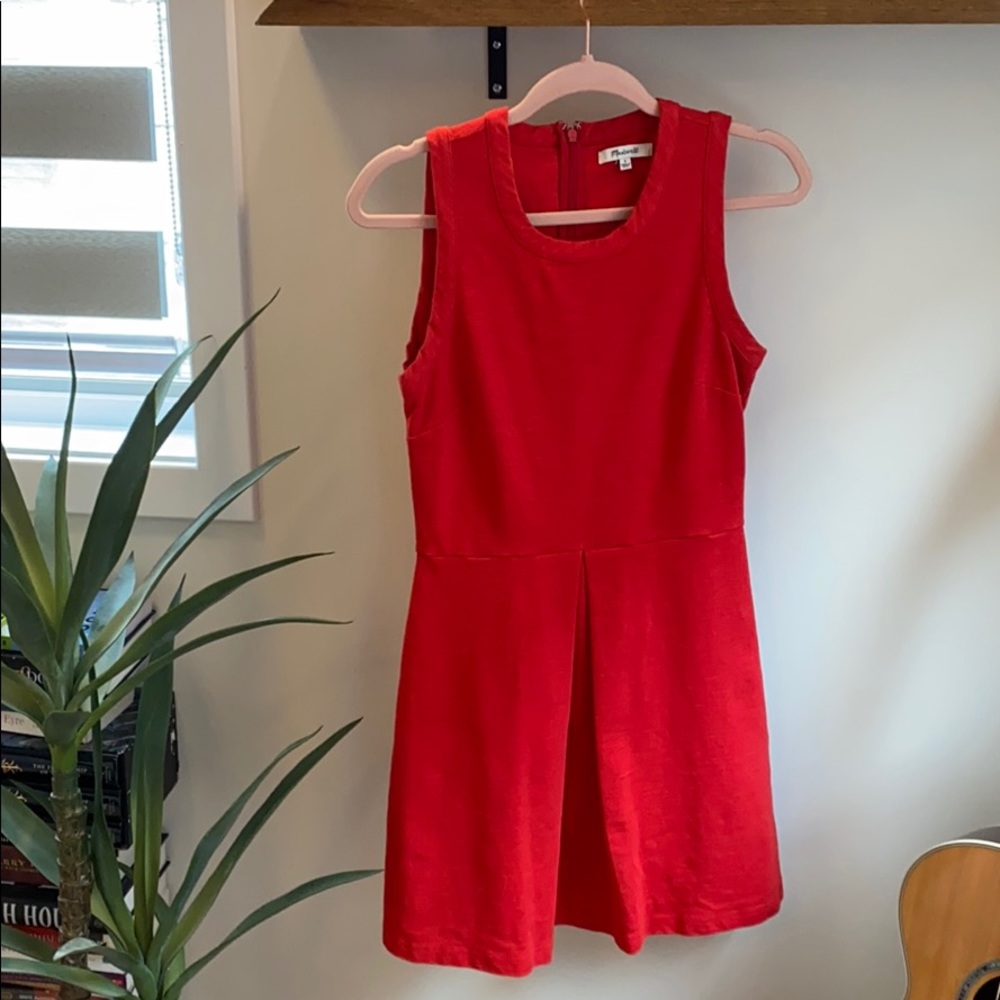 Madewell Red Fit and Flare Dress
